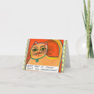 NOTECARD-WELK EEN DEEL VAN MIAUW NIET U BEGRIJPT KAART