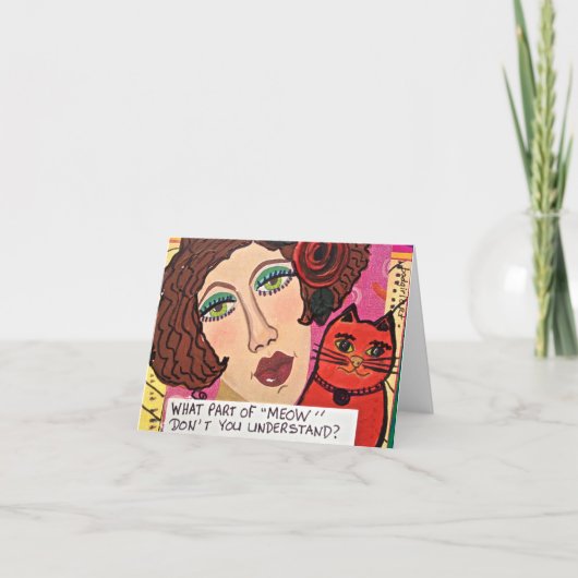 NOTECARD-WELK EEN DEEL VAN MIAUW NIET U BEGRIJPT KAART (Voorkant)