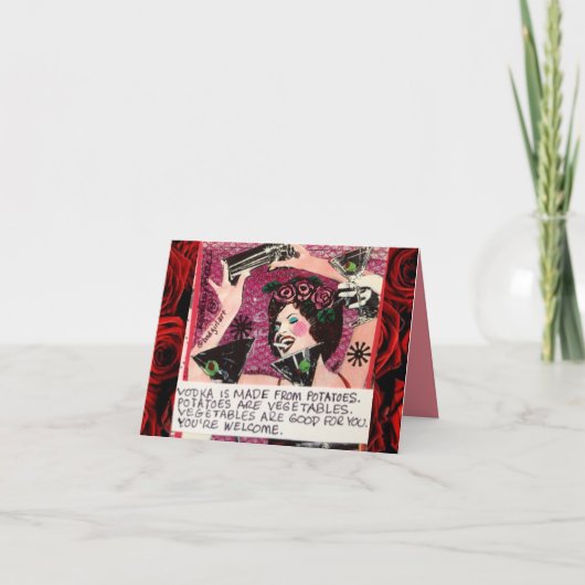 NOTECARD-WODKA WORDT GEMAAKT VAN AARDAPPELS KAART (Voorkant)