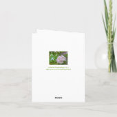 NOTECARD, "ZACHTE BLEKE LAVENDEL RHODODENDRON" KAART (Achterkant)