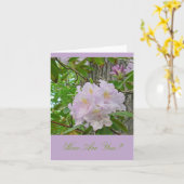 NOTECARD, "ZACHTE BLEKE LAVENDEL RHODODENDRON" KAART (Gele Bloem)