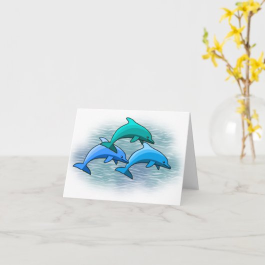 Notecards van de dolfijn kaart (Gele Bloem)