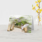 Noteer de Kaart met Angels onder een Stone Arbor (Gele Bloem)