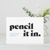 Noteer het Typografisch Bewaar de Datum Save The Date (Staand voorkant)