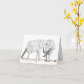 Noteer Kaart Elephants (Gele Bloem)