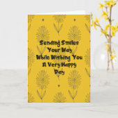 Noteer Kaart leeg in geel met Daisy like Flowers (Gele Bloem)