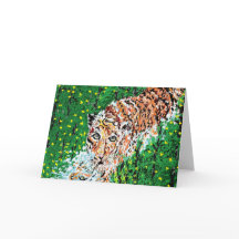 Noteer Kaart leeg in / tijger op het net