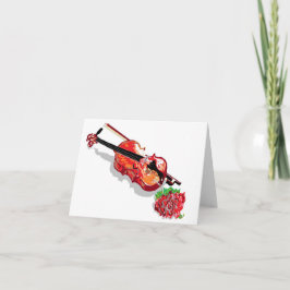 Noteer Kaart/Violin met een Roos Kaart