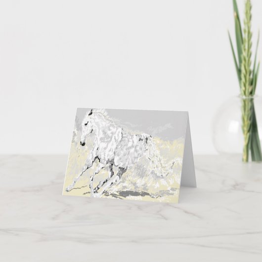 Noteer Kaart White Stallion in Motion (Voorkant)
