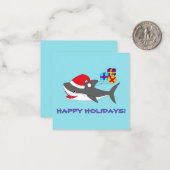 Noteer kaarten met een schattige vakantie haai notitiekaartje (Voorkant / Achterkant in situ)