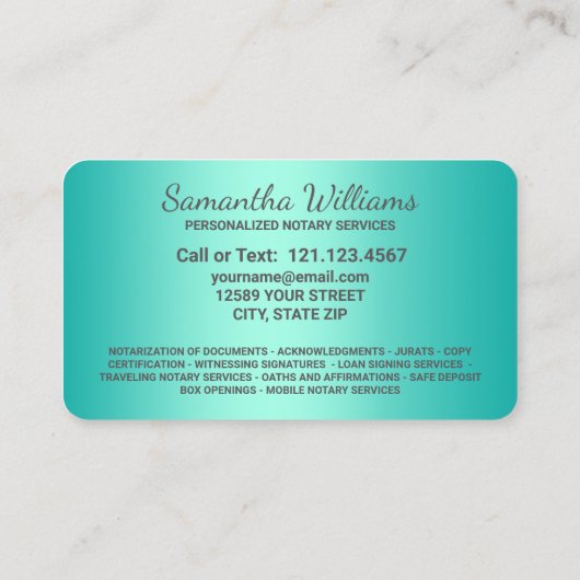 Noteer Visitekaartje (Achterkant)