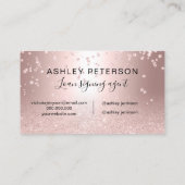 Noteerbaar logo metalen roos goud glitter visitekaartje (Achterkant)