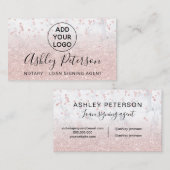 Noteerbaar logo roos goudglitter visitekaartje