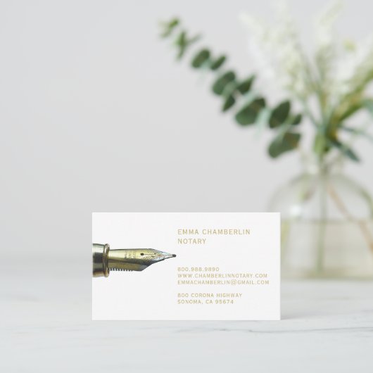 Noteerbaar overheidsobligatietype Gold Pen Visitekaartje (Staand voorkant)