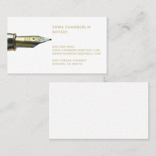 Noteerbaar overheidsobligatietype Gold Pen Visitekaartje (Voorkant / Achterkant)