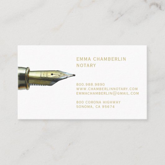 Noteerbaar overheidsobligatietype Gold Pen Visitekaartje (Voorkant)