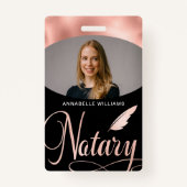 Noteerbaar Roos Gold Typografie Foto Badge (Voorkant)