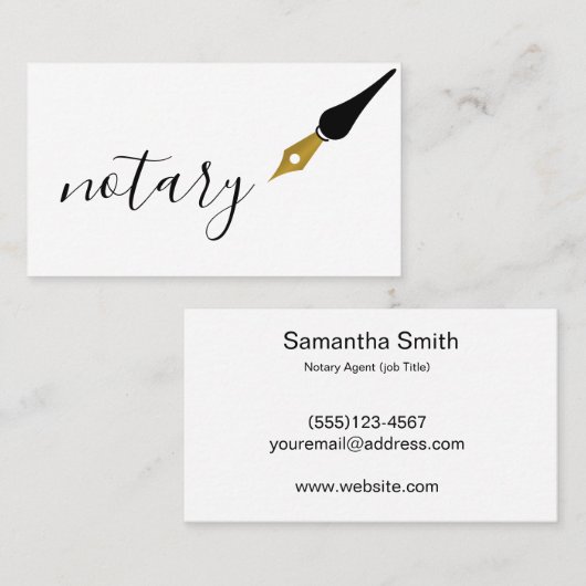 Noteerbare agent Pen Logo Freelance Calligrafie Sc Visitekaartje (Voorkant / Achterkant)