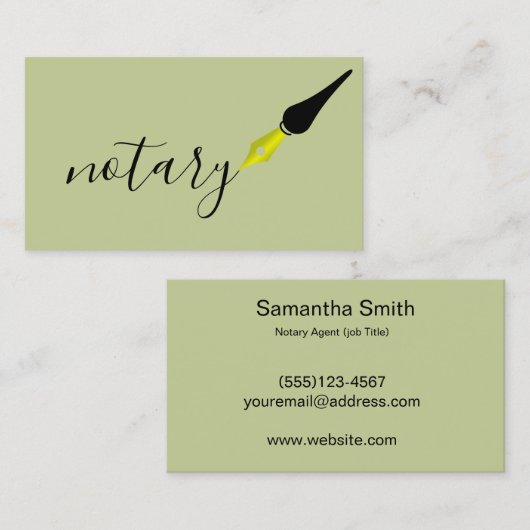 Noteerbare agent Pen Logo Freelance Calligrafie Sc Visitekaartje (Voorkant / Achterkant)