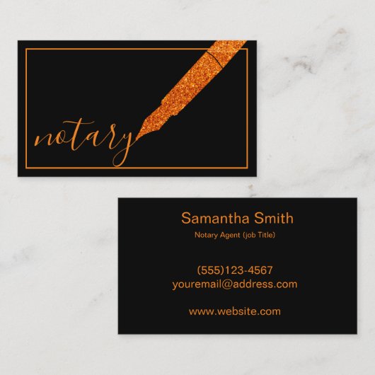 Noteerbare agent Pen Logo Freelance Calligrafie Sc Visitekaartje (Voorkant / Achterkant)