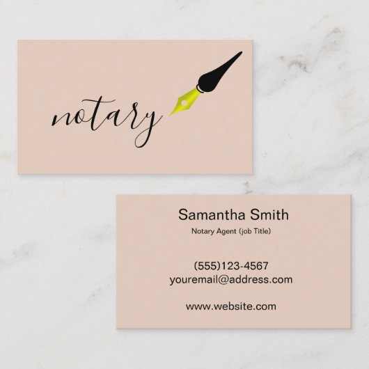 Noteerbare agent Pen Logo Freelance Calligrafie Sc Visitekaartje (Voorkant / Achterkant)