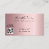 Noteerbare blush roze QR-code Visitekaartje (Achterkant)