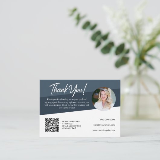 Noteerbare donker Azure Loan Signing Bedankt voor  Visitekaartje (Staand voorkant)