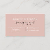 Noteerbare elegante typografie marmer roos goud gl visitekaartje (Achterkant)