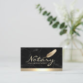 Noteerbare gouden rand zwarte marmer visitekaartje (Staand voorkant)