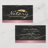 Noteerbare gouden rand zwarte marmer visitekaartje (Voorkant / Achterkant)