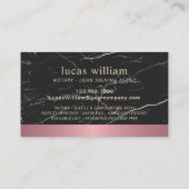 Noteerbare gouden rand zwarte marmer visitekaartje (Achterkant)