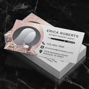 Noteerbare handtekening Modern Roos Gold Floral Fo Visitekaartje