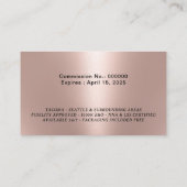 Noteerbare handtekening Modern Roos Gold Foto Visitekaartje (Achterkant)