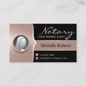 Noteerbare handtekening Modern Roos Gold Foto Visitekaartje (Voorkant)