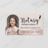 Noteerbare handtekening Modern Roos Gold Foto Visitekaartje (Voorkant)