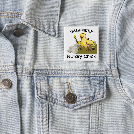 Noteerbare kekgele vetether Gepersonaliseerd naam Vierkante Button 5,1 Cm (In situ)