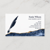 Noteerbare leningnemer Modern Navy Agate Visitekaartje (Achterkant)