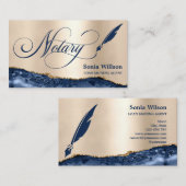 Noteerbare leningnemer Modern Navy Blue Agate Visitekaartje (Voorkant / Achterkant)