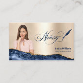 Noteerbare leningnemer Modern Navy Blue Agate Visitekaartje (Voorkant)