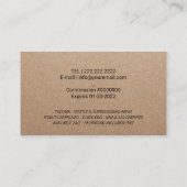 Noteerbare leningnemer Quill Logo Rustic Kraft Visitekaartje (Achterkant)