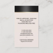 Noteerbare leningtekenaar Elegant Black Quill Pen Visitekaartje (Achterkant)