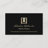Noteerbare leningtekenaar Gold Pen Nib Logo Black Visitekaartje (Voorkant)