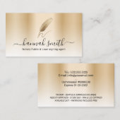 Noteerbare leningtekenaar Gold Quill Pen Logo Visitekaartje (Voorkant / Achterkant)