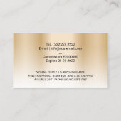 Noteerbare leningtekenaar Gold Quill Pen Logo Visitekaartje (Achterkant)