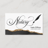 Noteerbare leningtekenaar Modern Black Gold Agate Visitekaartje (Voorkant)