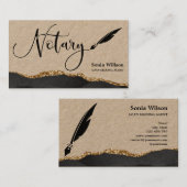 Noteerbare leningtekenaar Modern Black Gold Agate Visitekaartje (Voorkant / Achterkant)