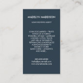 Noteerbare leningtekenaar Modern Dark Azure Foto Visitekaartje (Achterkant)