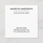 Noteerbare leningtekenaar Modern Dark Grey Vierkante Visitekaartje (Achterkant)