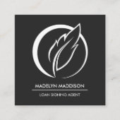 Noteerbare leningtekenaar Modern Dark Grey Vierkante Visitekaartje (Voorkant)