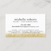 Noteerbare leningtekenaar Modern Gold Glitter Visitekaartje (Achterkant)